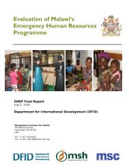 Evaluation of Malawi's Emergency Human Resources Programme