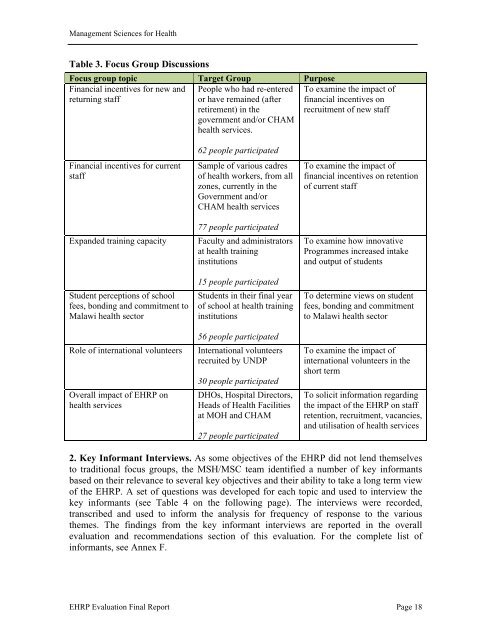 Evaluation of Malawi's Emergency Human Resources Programme