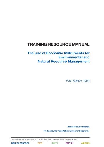Training Resource Manual: The Use of Economic Instruments - UNEP