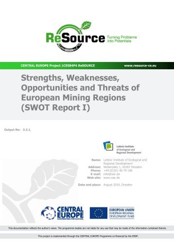 SWOT Report I - Central Europe