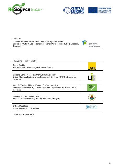 SWOT Report I - Central Europe