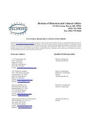 Cultural Resource Consulting Firms - Division of Historical and ...