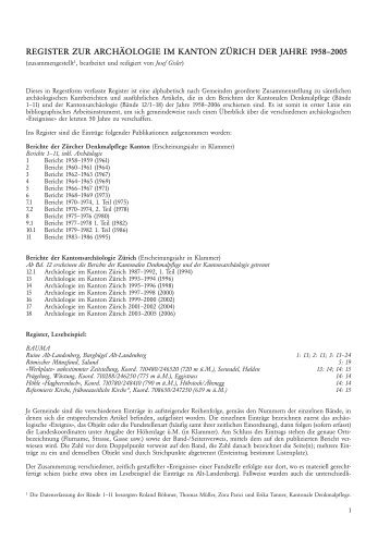 Register der Tätigkeitsberichte 1-18 (PDF, 176 kB - Kanton Zürich