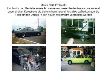 Manta C20LET Resto Um Motor und Getriebe sowie Achsen ...