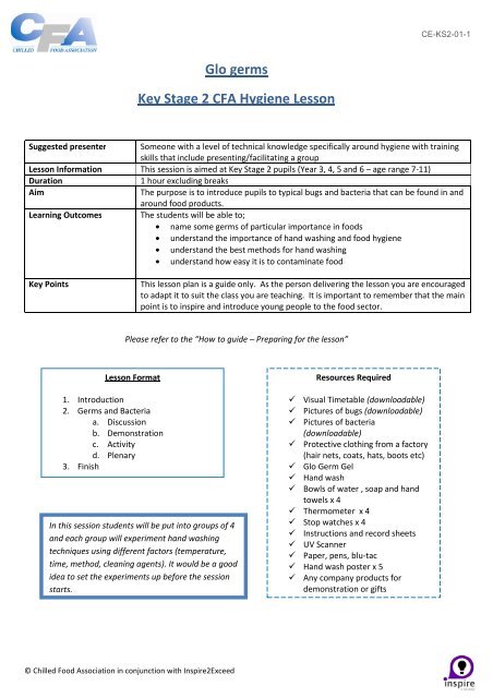 Glo germ lesson plan