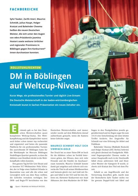 Sport + Mobilität mit Rollstuhl 04/2020