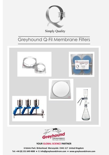 Greyhound Q-Fil Membrane Filters Catalogue 2020