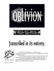 Oblivion finished - WRAITH The Oblivion LARP