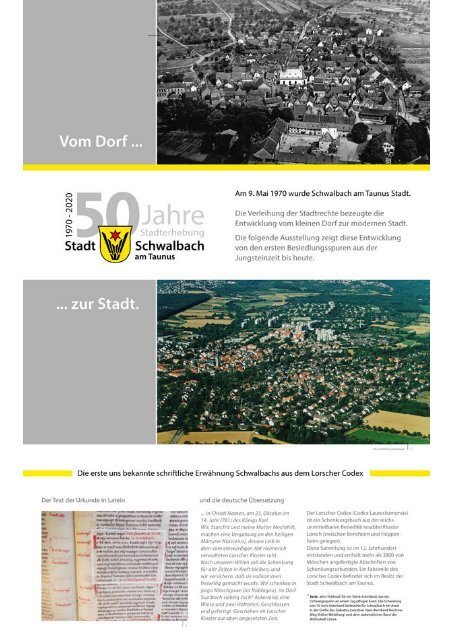 Ausstellung "Schwalbach - Vom Dorf zur Stadt"