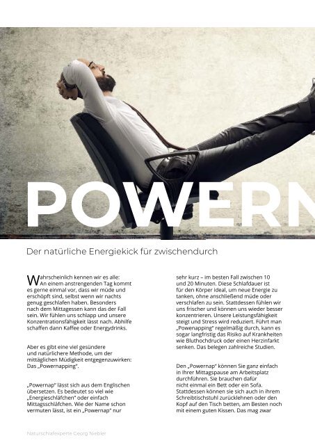 Tipps zum Powernapping und Energie tanken