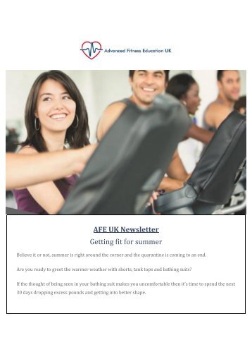 Newsletter 4- Getting fit for summer