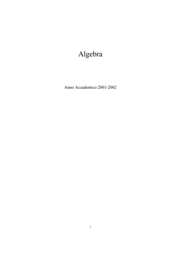 Algebra - Dipartimento di Matematica