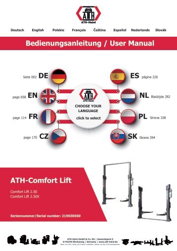 ATH-Heinl Bedienungsanleitung User Manual Comfort Lift 2.50, 2.50X