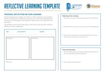 Reflective Learning Template Form