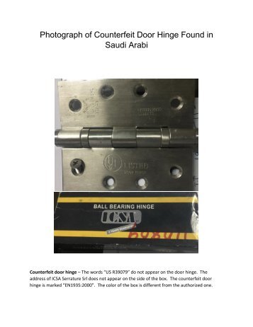 Counterfeited door hinge