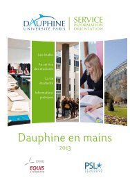 Dauphine en mains - Université Paris-Dauphine