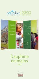 Dauphine en mains - Université Paris-Dauphine