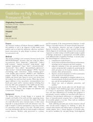 Guideline on Pulp Therapy for Primary and Immature Permanent Teeth