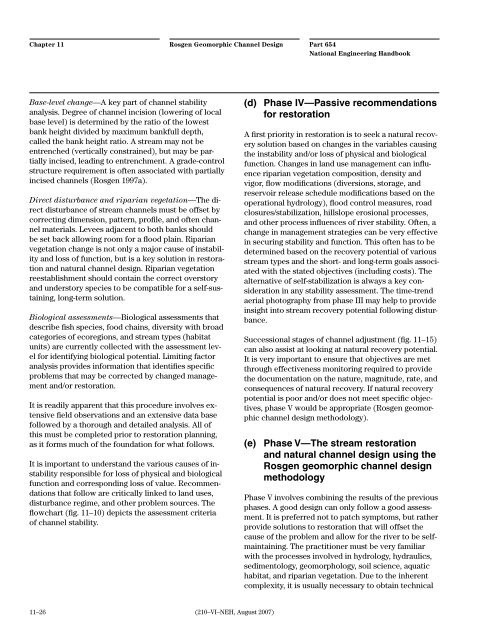 Chapter 11--Rosgen Geomorphic Channel Design