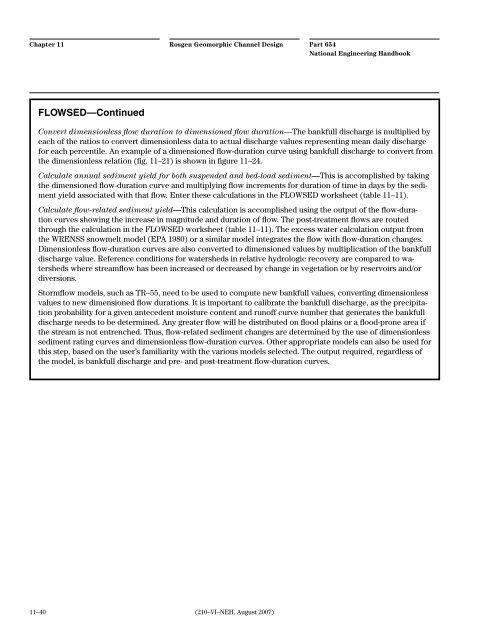 Chapter 11--Rosgen Geomorphic Channel Design