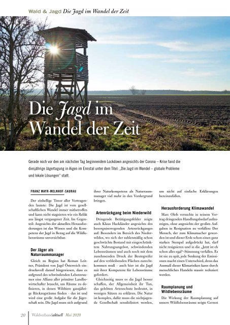 Waldverband Aktuell - Ausgabe 2020-02