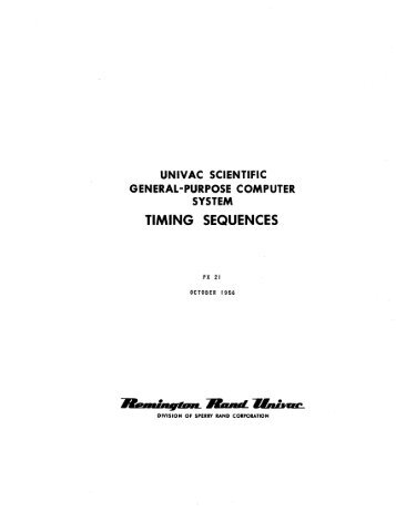 univac scientific general-purpose computer system timing