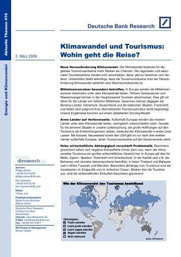 Klimawandel und Tourismus: Wohin geht die Reise?