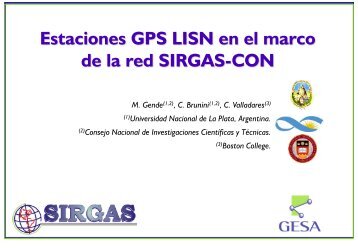 Estaciones GPS LISN en el marco - SIRGAS