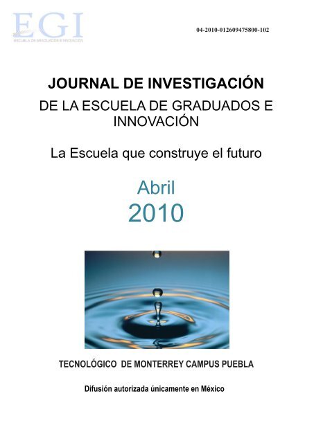 journal de investigación - Campus Puebla - Tecnológico de Monterrey