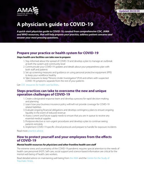 A physician’s guide to COVID-19