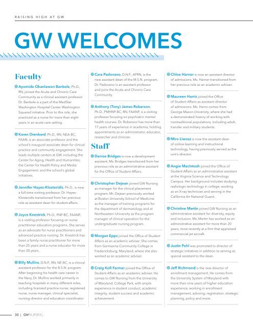 GW Nursing Magazine Spring 2020