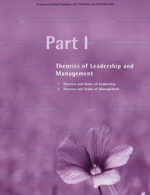 Theories And Styles Of Management - Jones & Bartlett Learning