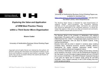 Exploring the Value and Application of HRM Best Practice Theory ...
