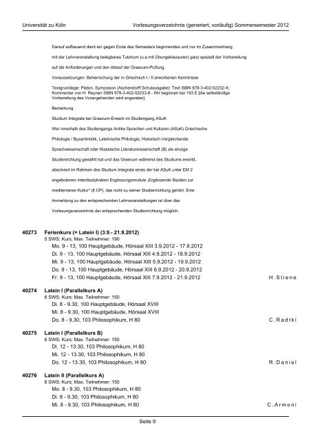 mathematisch-naturwissenschaftliche fakultät - koost - Universität zu ...