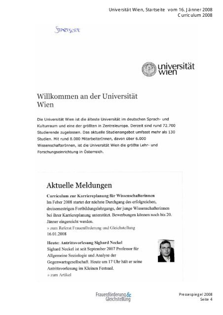 Pressespiegel 2008 Seite 0 - Personalwesen und Frauenförderung ...