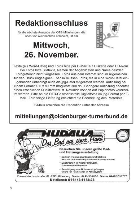 OTB-Mitteilungen 03/2008 - Oldenburger Turnerbund