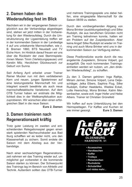 OTB-Mitteilungen 03/2008 - Oldenburger Turnerbund