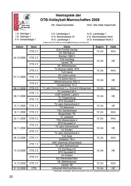 OTB-Mitteilungen 03/2008 - Oldenburger Turnerbund