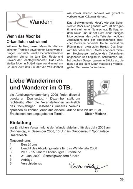 OTB-Mitteilungen 03/2008 - Oldenburger Turnerbund