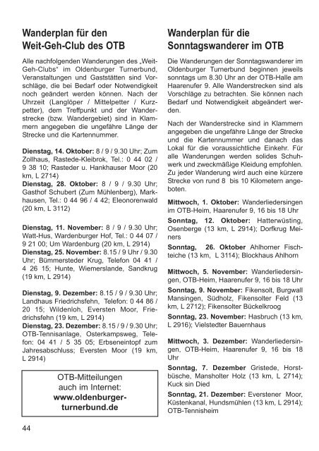 OTB-Mitteilungen 03/2008 - Oldenburger Turnerbund