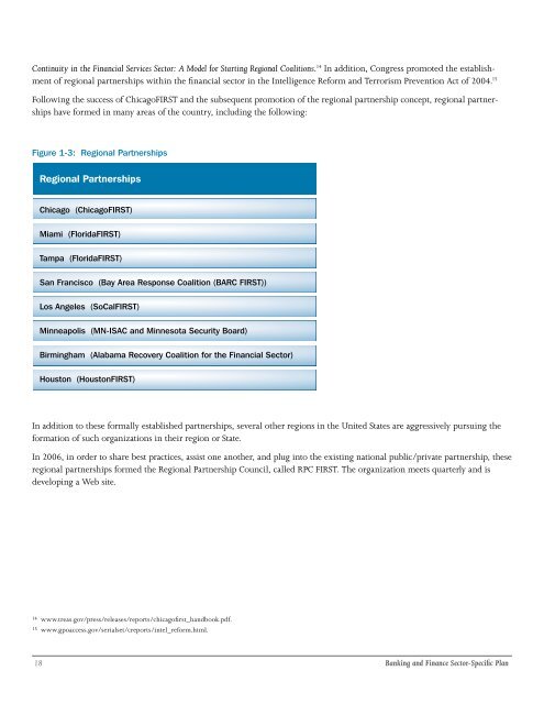 Banking and Finance Sector-Specific Plan - U.S. Department of ...