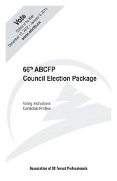 66th ABCFP Council Election Package - Association of BC Forest ...