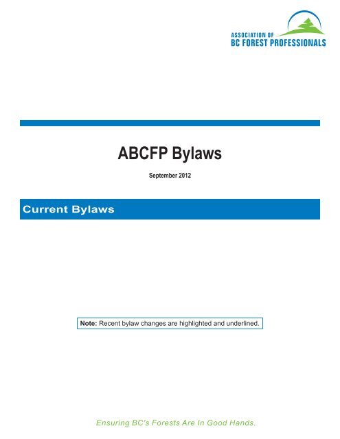 ABCFP Bylaws - Association of BC Forest Professionals