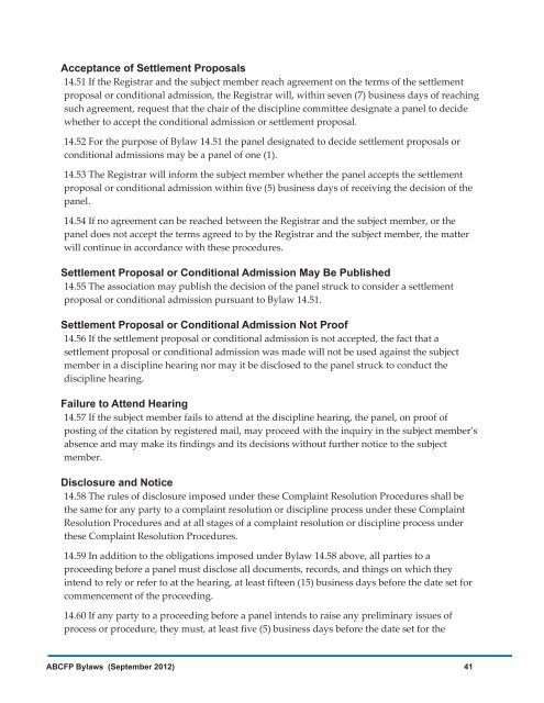 ABCFP Bylaws - Association of BC Forest Professionals