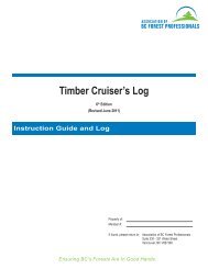 Timber cruiser's log - abcfp - Association of BC Forest Professionals