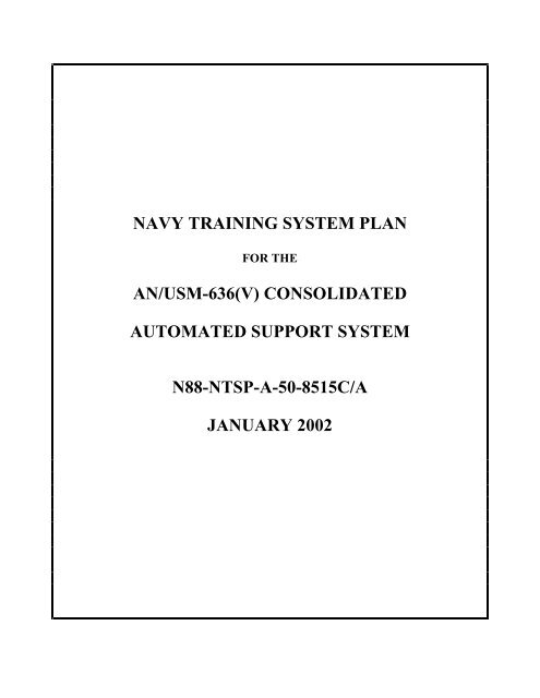 Navy Training System Plan Globalsecurity Org
