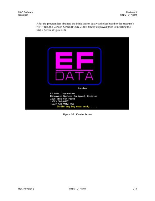 M&C Software - Comtech EF Data