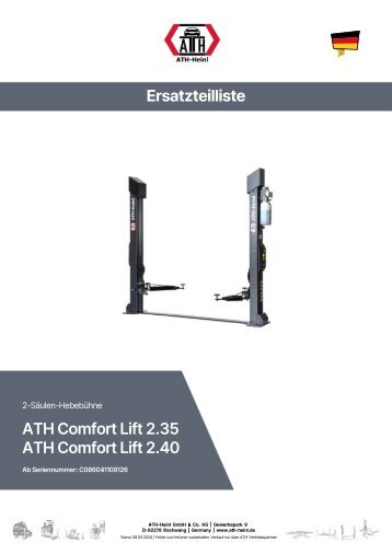 ATH-Heinl ERSATZTEILBUCH SPARE PARTS BOOK Comfort Lift 2.35, 2.35 XL, 2.40, 2.40 XL