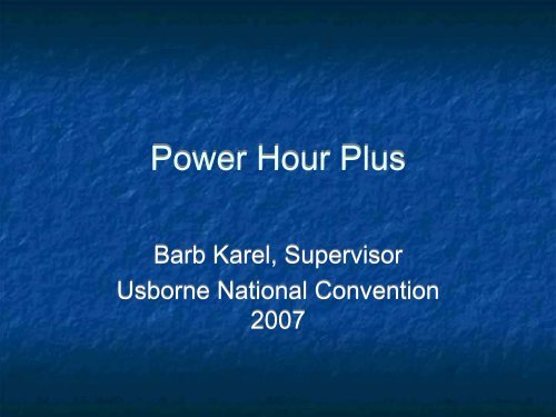 Power Hour Plus - Premier Training Website for Usborne Achievers