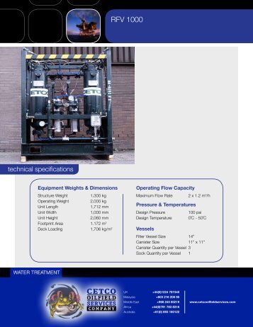 CrudeSorb RFV 1000 Max Flow Rate 2.4m3 - CETCO Oilfield Services